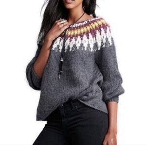 Free People Baltic Fair Isle Wool Blend Pullover Sweater